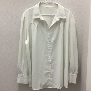 Creamy button down blouse
